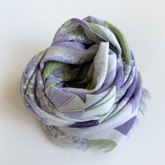 R&amp;D.M.CO- botanical motif gauze shawl
