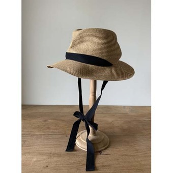 mature ha. boxd hat brim garden ribbon(7cm)black
